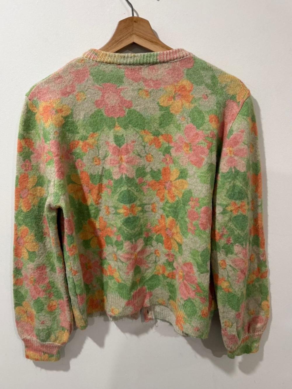 ZARA Floral Knit Cardigan Pearl Detail Size M - Picture 4 of 11